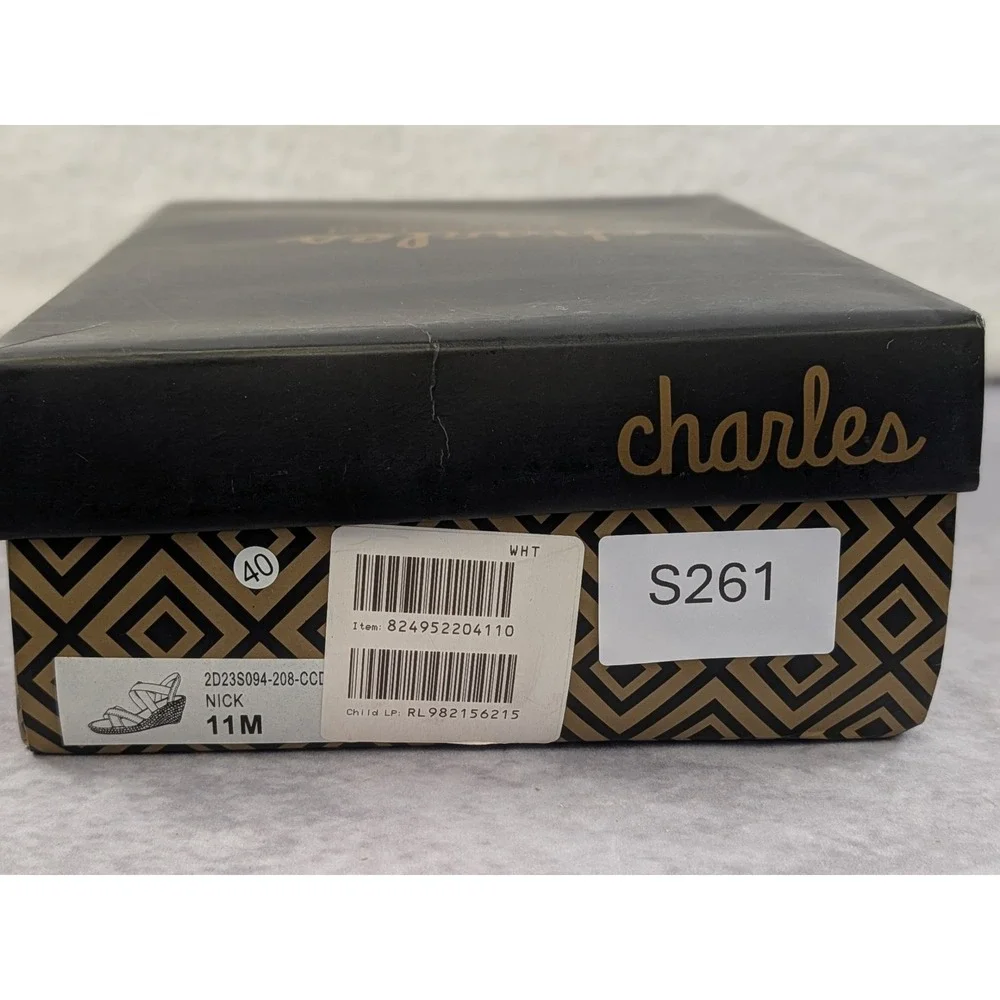 Charles by Charles David Nick Nude Beige Espadrille Wedge Sandals 11M 2D23S094